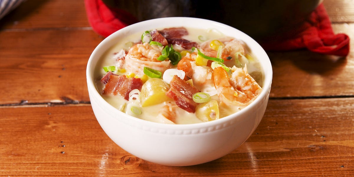 Best Shrimp & Bacon Corn Chowder Recipe - How To Make Shrimp & Bacon
