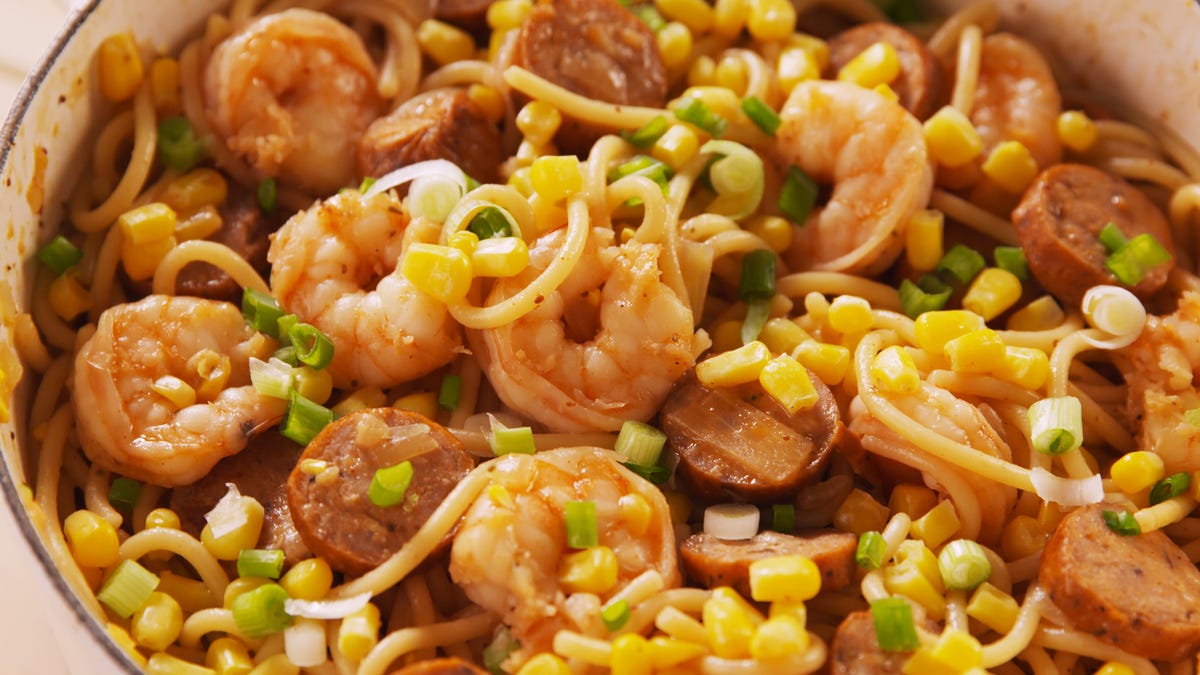 preview for Shrimp Boil Spaghetti Is WAY Easier Than Making An Actual Shrimp Boil