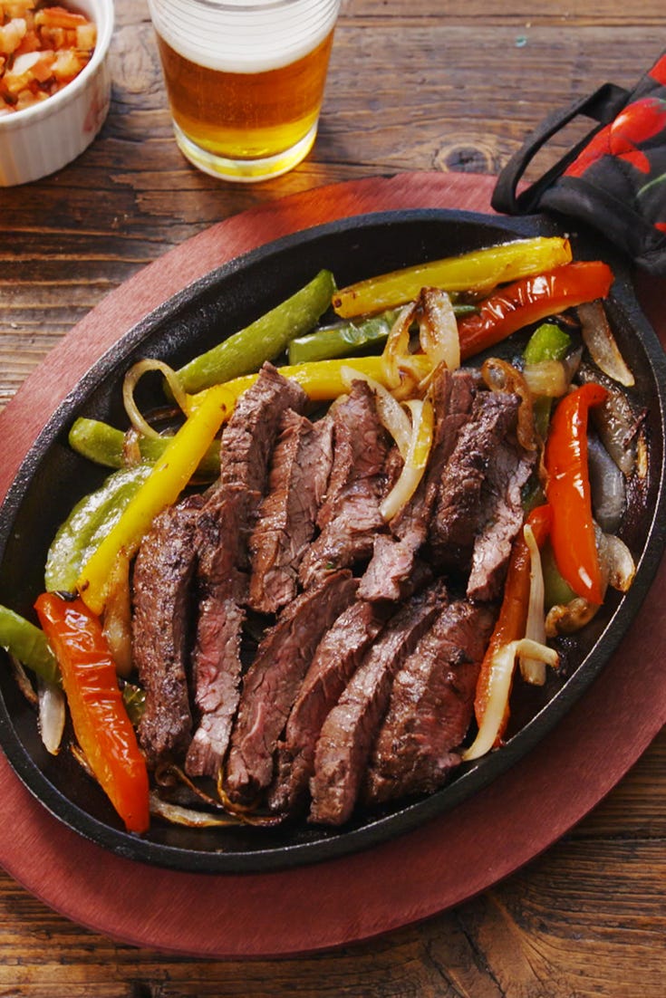 sizzling steak fajitas