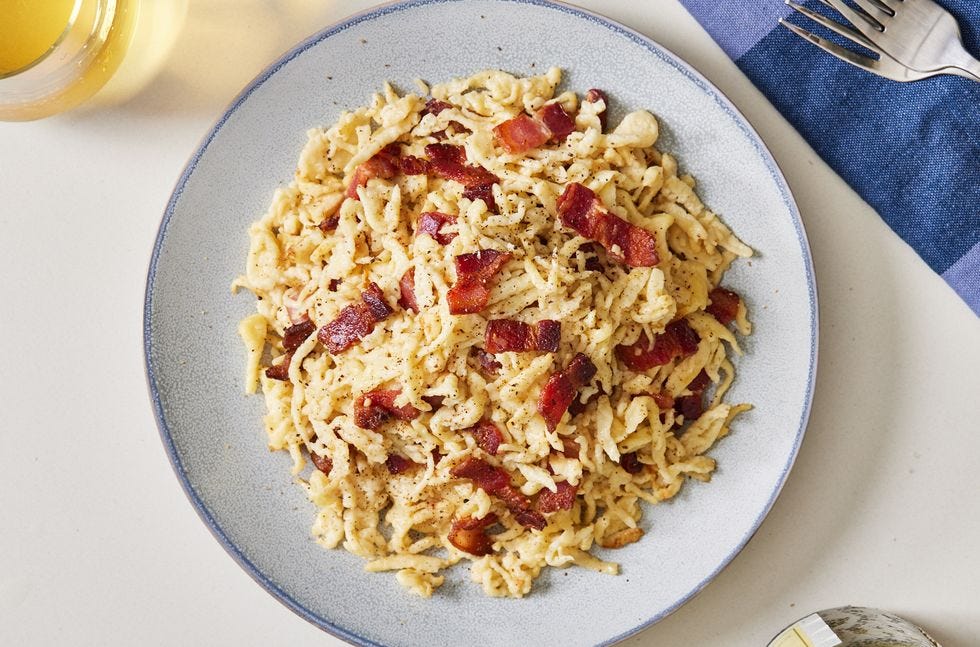 homemade bacon spaetzle