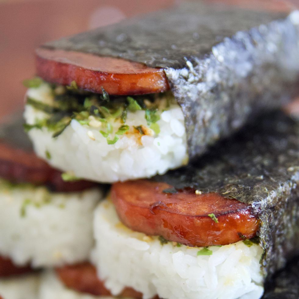 Easy Teriyaki Spam Musubi, sushi, teriyakii, recipe, Spam, Teriyaki Spam  Musubi. Pan-fried spam with a homemade teriyaki glaze packed with sushi  rice and wrapped in roasted seaweed. Recipe
