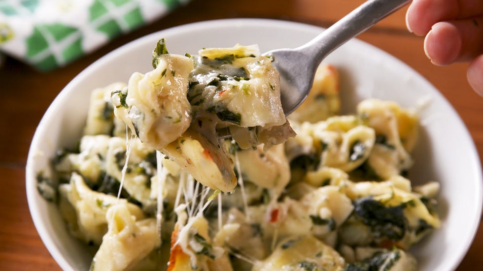 spinach artichoke tortellini bake