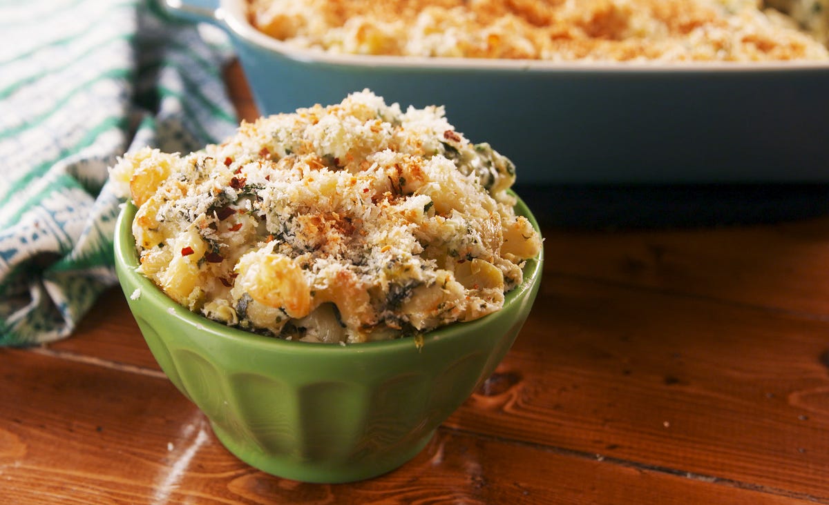 Video player poster image preview for We Never Knew We NEEDED This Spinach Artichoke Mac & Cheese In Our Lives