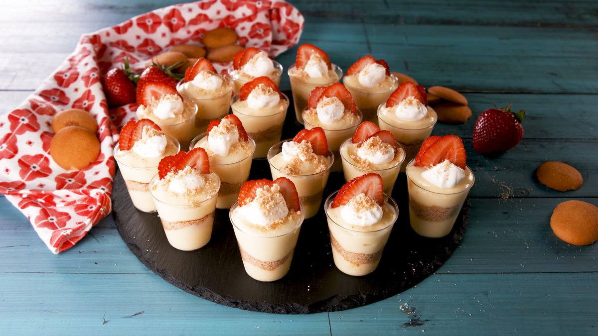 preview for These Strawberry Shortcake Pudding Shots Are The Perfect Pregame To Summer