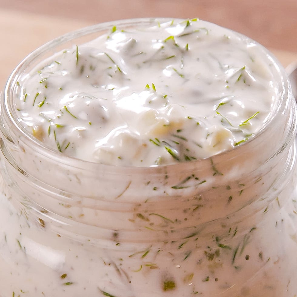 creamy dill sauce in a jar