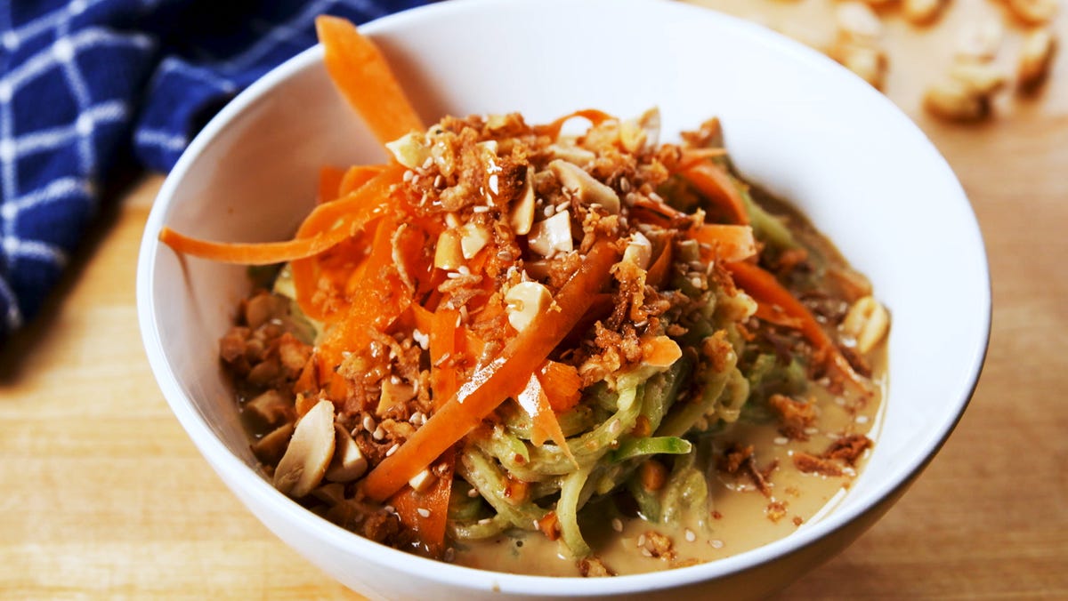 Video player poster image preview for Thai Peanut Cucumber Noodles Are SO Flavorful