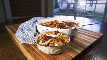 brie, cranberry and bacon pasta bake