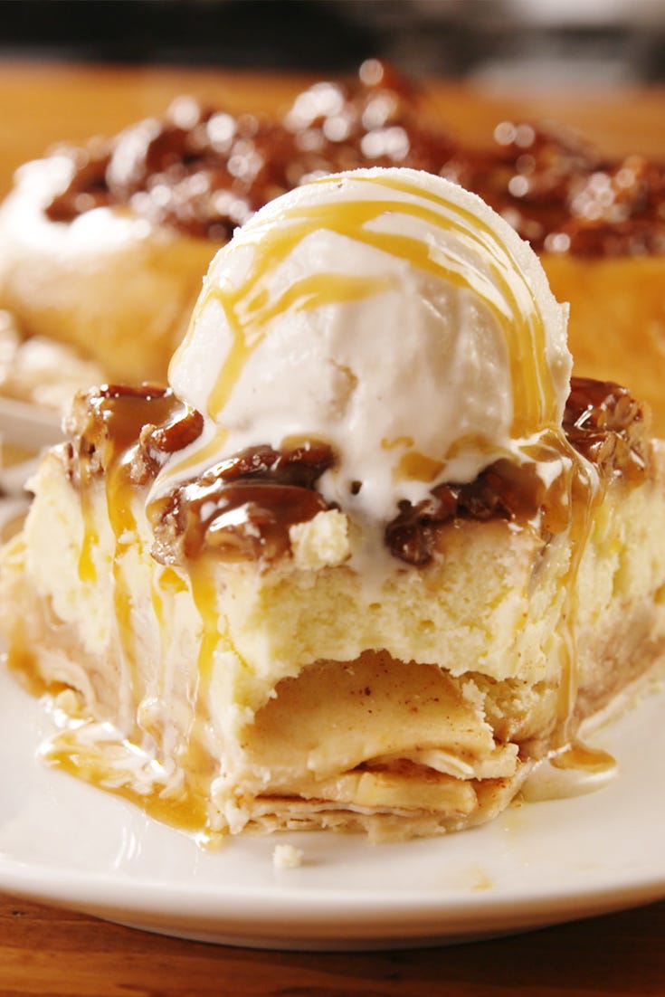 Upside-Down Cheesecake Apple Pie - Delish.com