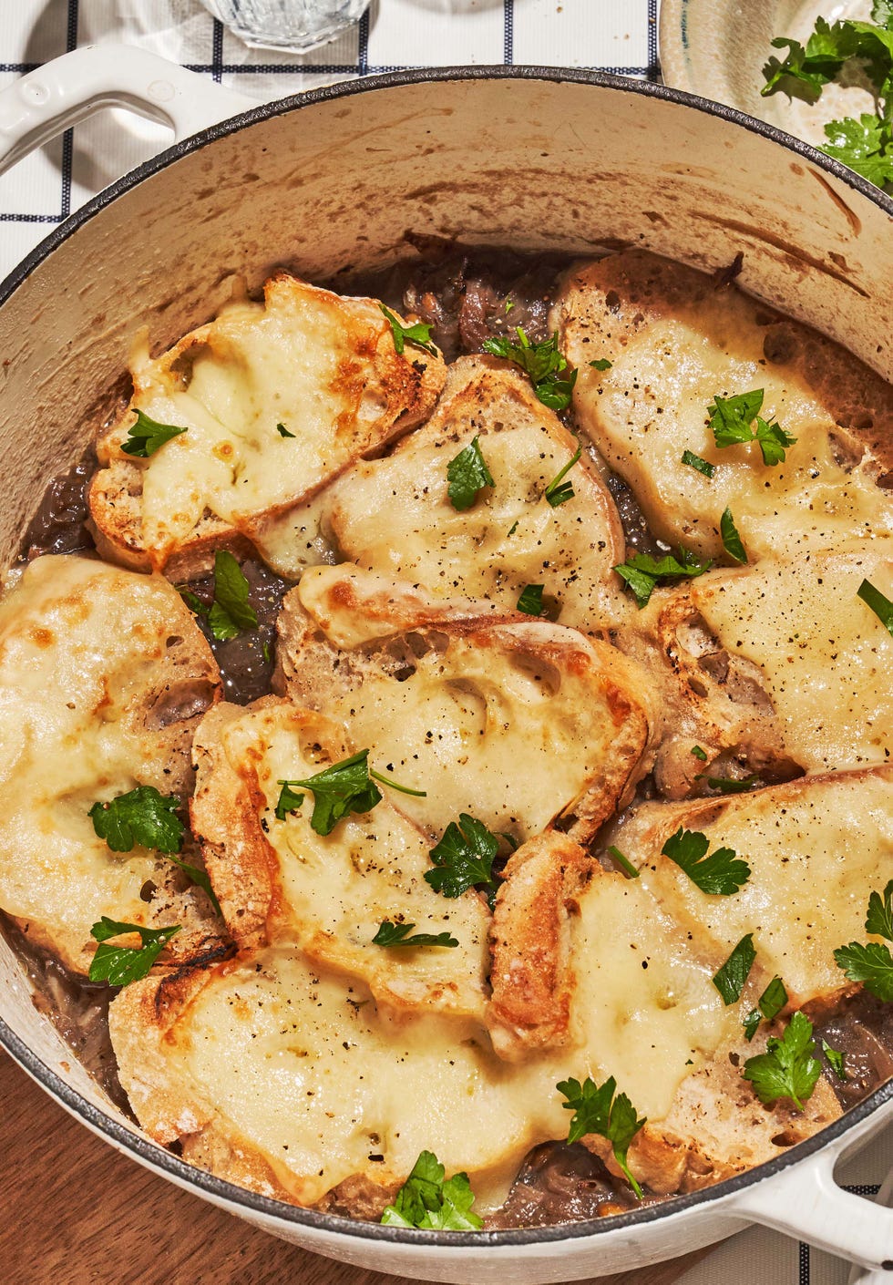 vegan french onion lentil stew
