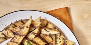 eggplant steak frites with chimichurri