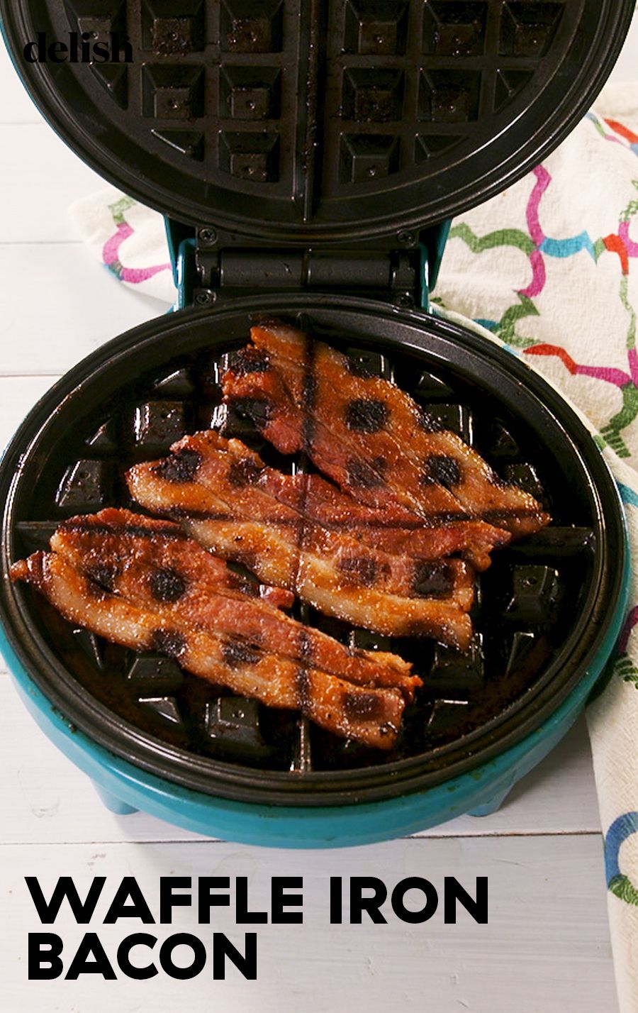 bacon in a waffle iron