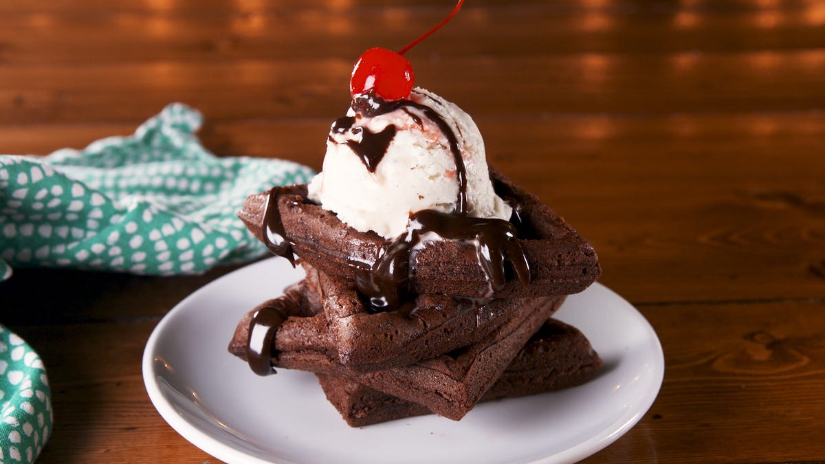 preview for Impress Your Sweetheart With These Waffle Iron Brownies