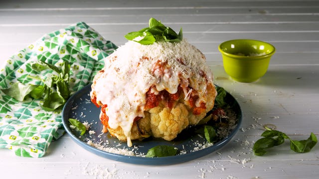 whole roasted cauliflower parmesan