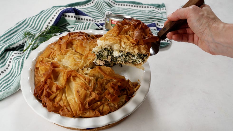 tuna spanakopita pie