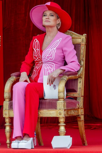 brussels, belgium july 21 princess delphine of belgium attends the military and civil parade during the belgian national day on july 21, 2024 in brussels, belgium photo by geert vanden wijngaertgetty images