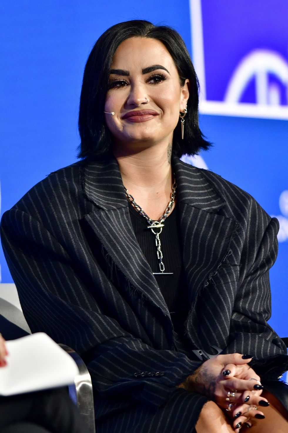 demi lovato attends the 2023 milken institute global conference at beverly hilton on may 03, 2023 in beverly hills, california