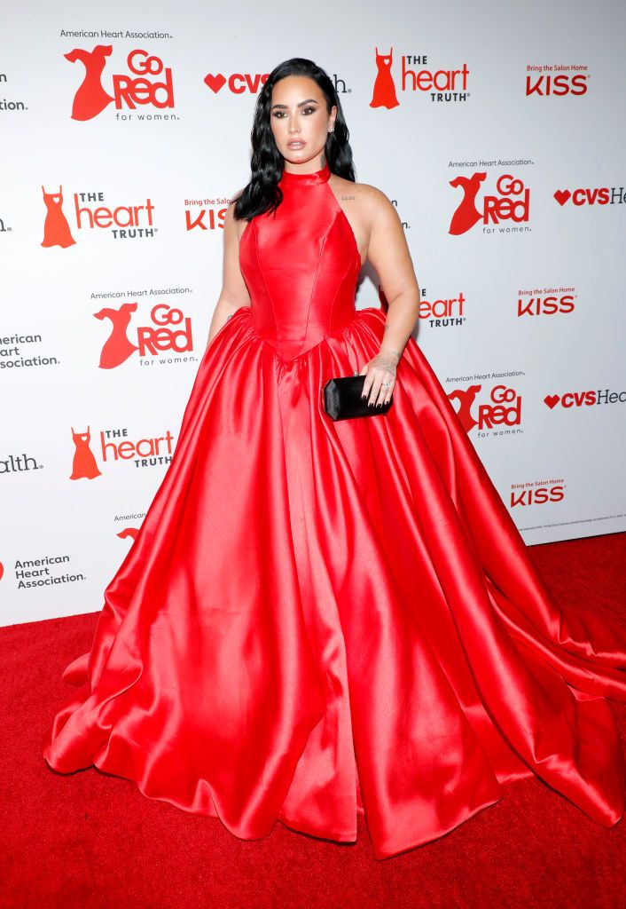 demi lovato at the american heart association's red dress collection concert 2024