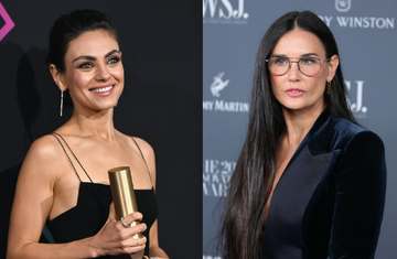 mila kunis and demi moore filmed awkward advert joking about ashton kutcher
