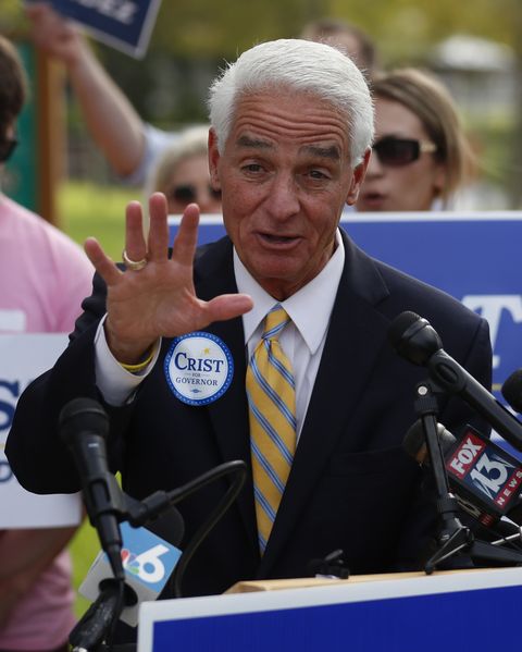 florida gubernatorial candidate charlie crist campaigns on election day