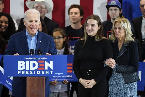 presidential candidate joe biden holds caucus day event in las vegas