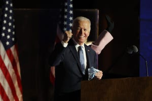 democratic presidential candidate joe biden holds election night event in delaware