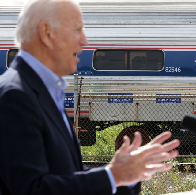 democratic presidential nominee joe biden holds train campaign tour of oh and pa