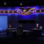 mike pence and kamala harris take part in vice presidential debate