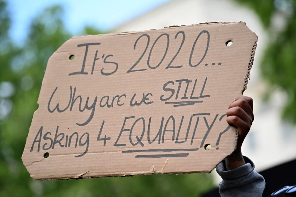 sign that reads 'it's 2020  why are we still asking 4 equality'