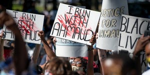 georgia naacp holds protest for shooting death of jogger ahmaud arbery