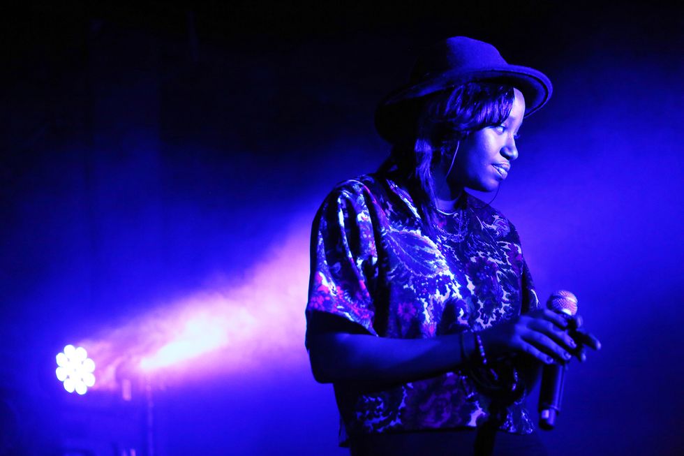 berlin, germany   november 11  denai moore performs during a concert with sbtrkt at astra on november 11, 2014 in berlin, germany  photo by adam berryredferns via getty images