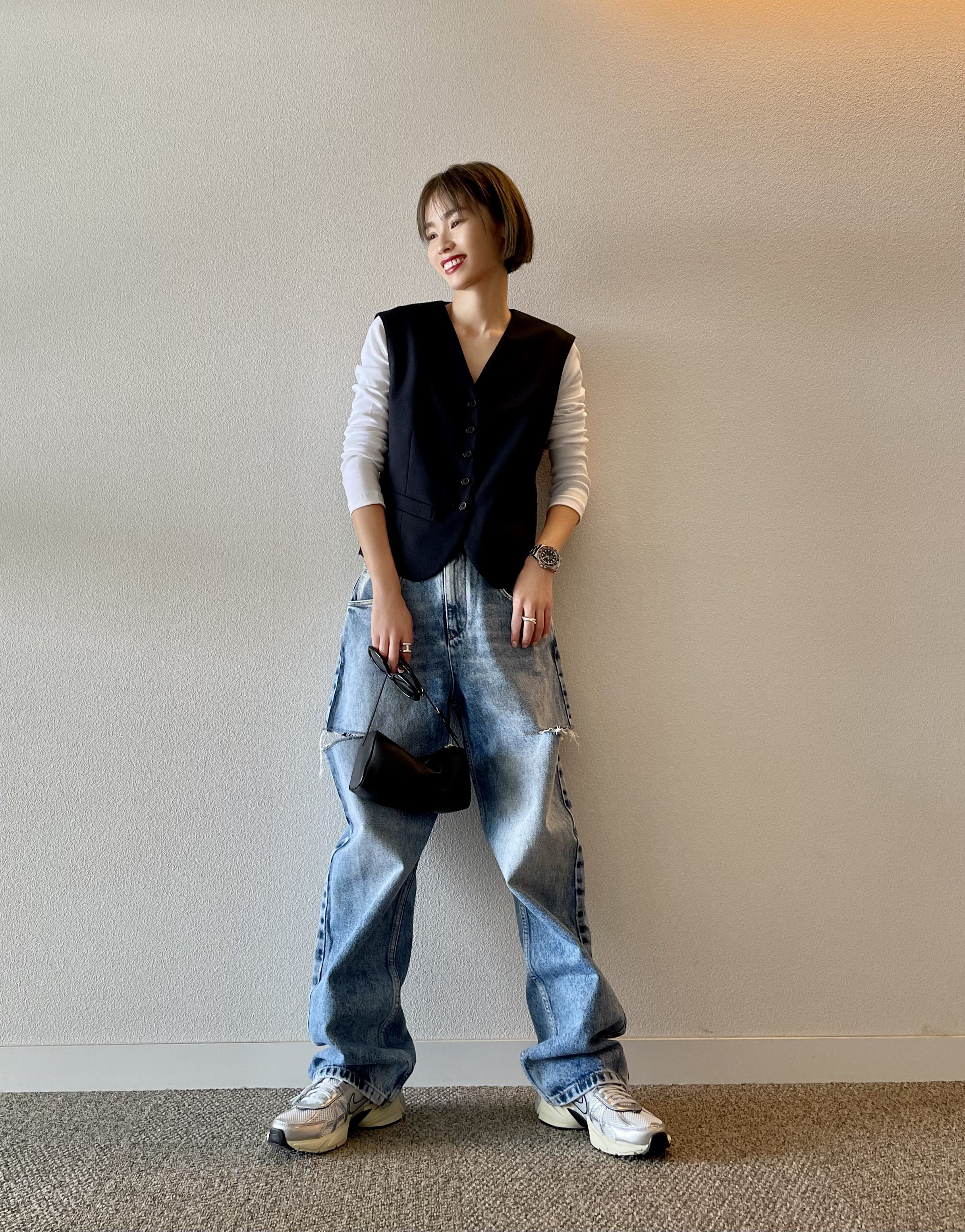 三輪麻未がリアル私服で着こなす、ワイドデニム3DAYSコーデ 三輪麻未がリアル私服で着こなす、ワイドデニム3DAYSコーデ