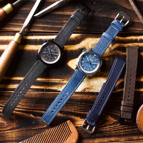 the watches on denim straps, along with the additional cordura nylon ones