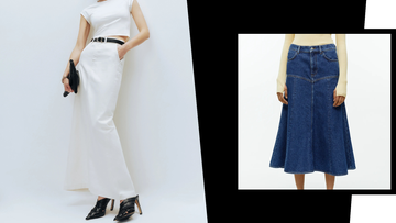 denim maxi skirts