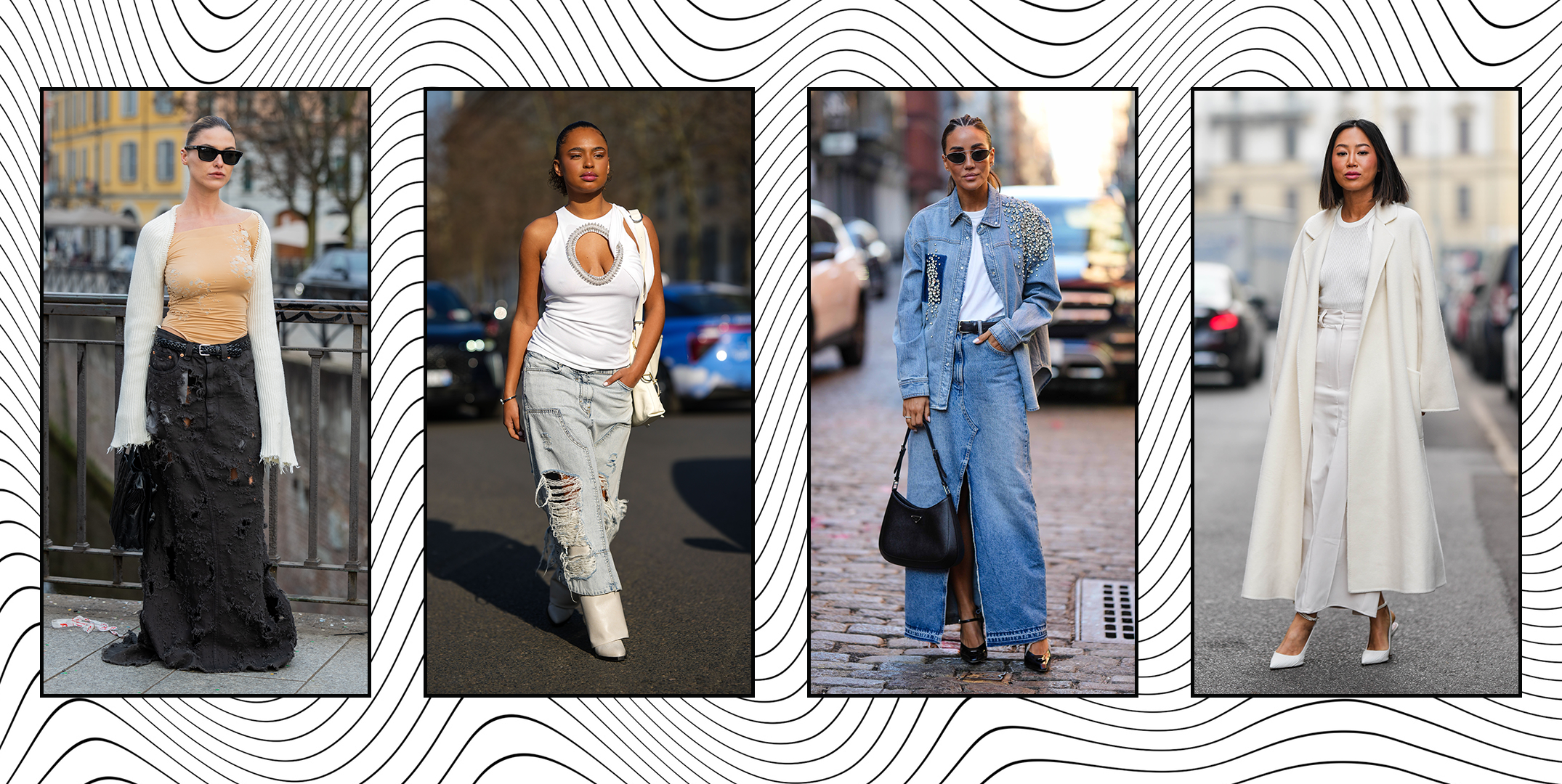 ASOS EDITION denim patchwork oversized shirt and maxi skirt in cream and  white | ASOS