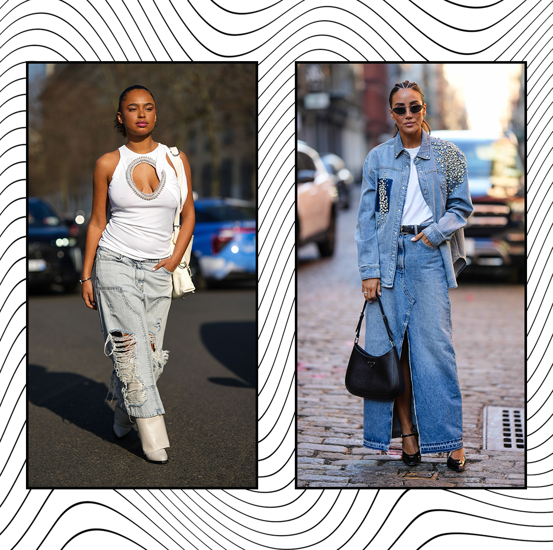 Mid-length skirt Louis Vuitton Blue size 40 IT in Denim - Jeans