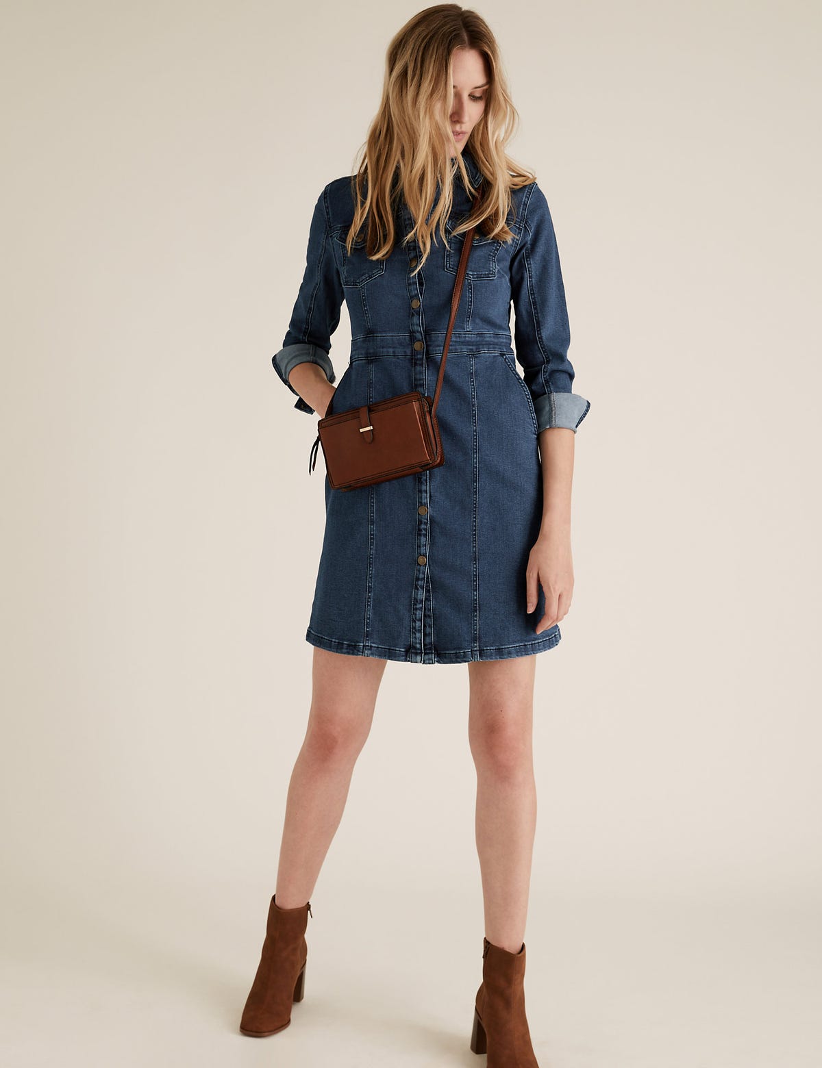 M and s denim on sale dress