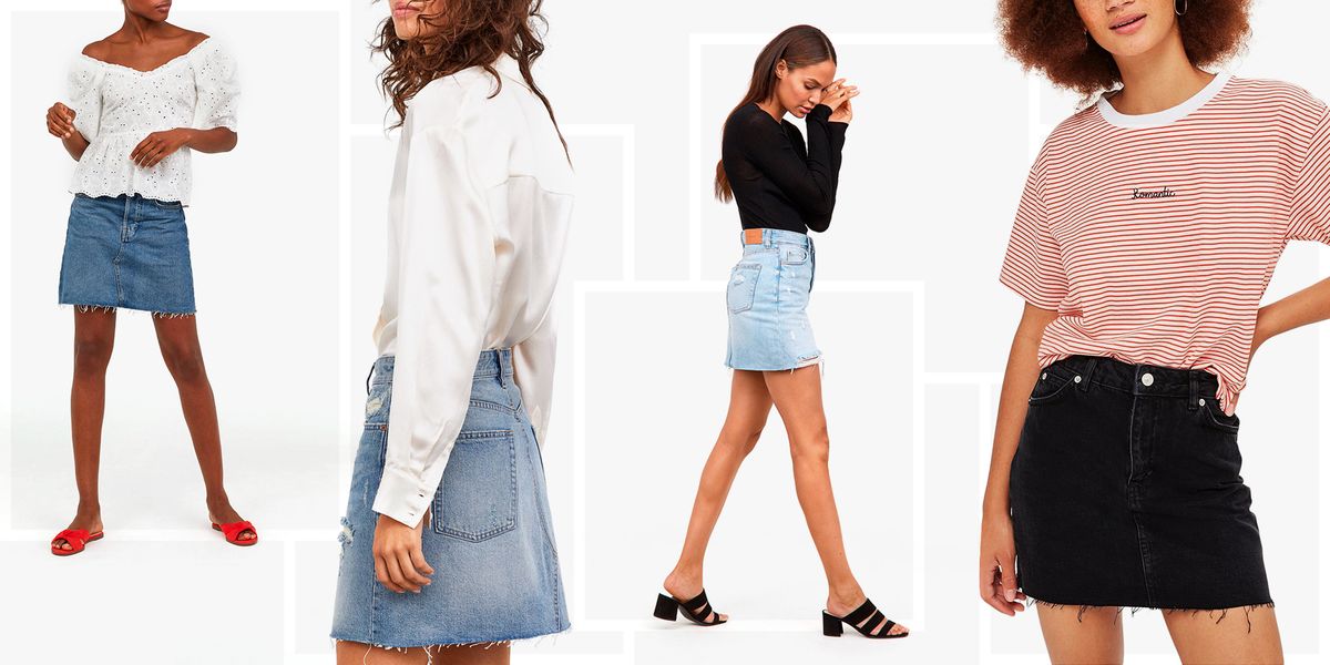 denim skirts outfits best 2018