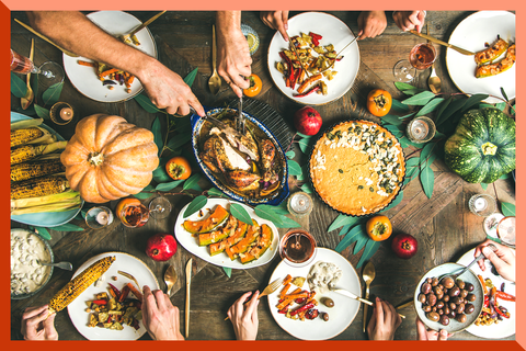 thanksgiving food spread