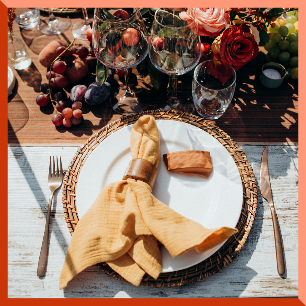 rattan placemat table setting