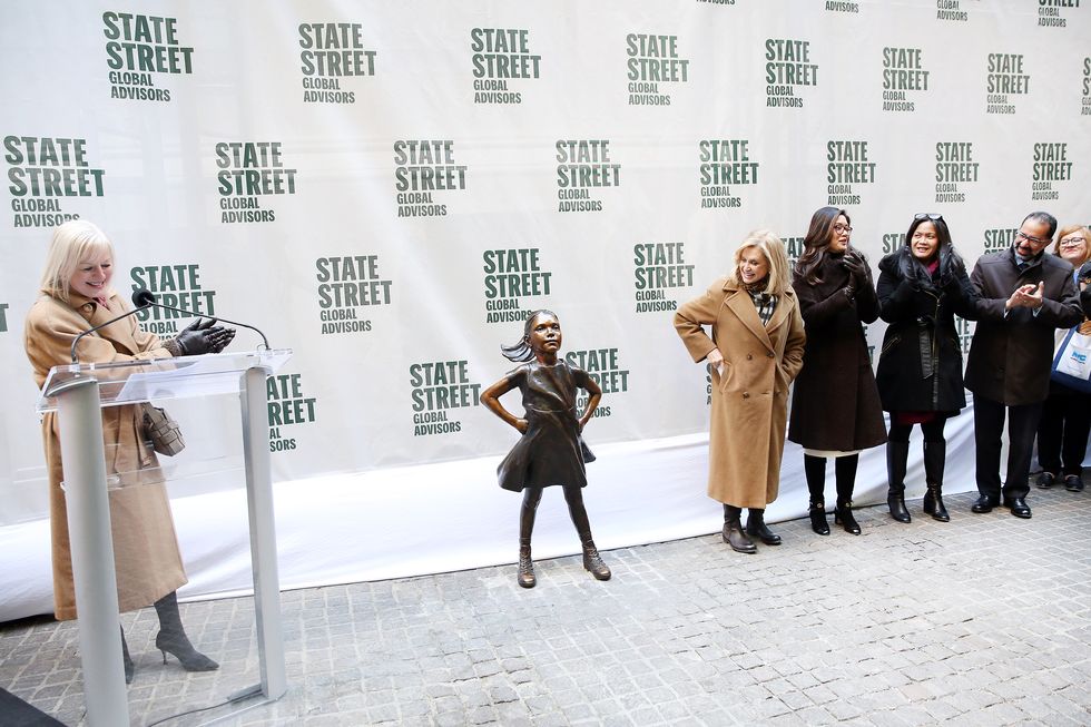State Street Global Advisors Unveiled Fearless Girl In Her New Home Outside The NYSE