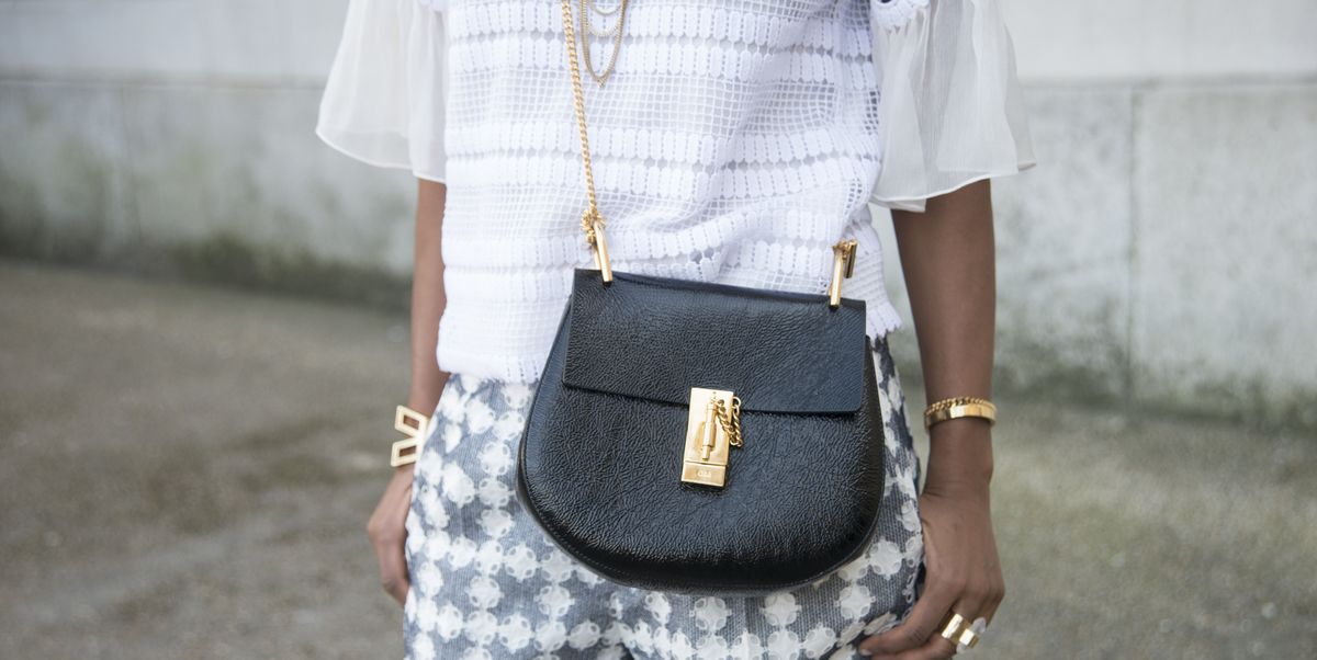 The Snapshot of Marc Jacobs - Black leather rectangular bag with crocodile  print and metal chain for women