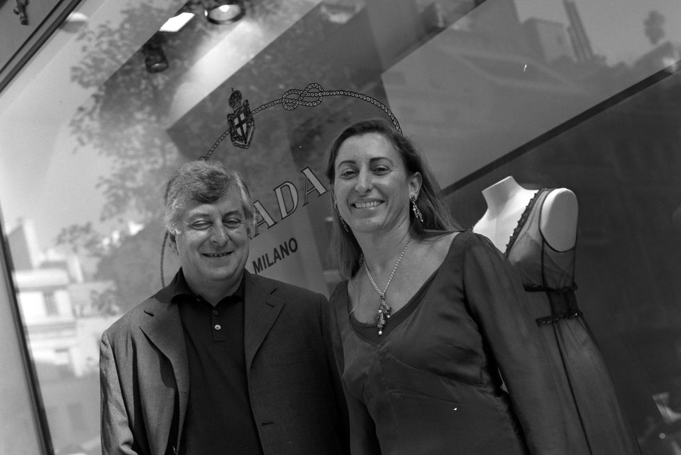 portraits of miuccia prada and patrizio bertelli