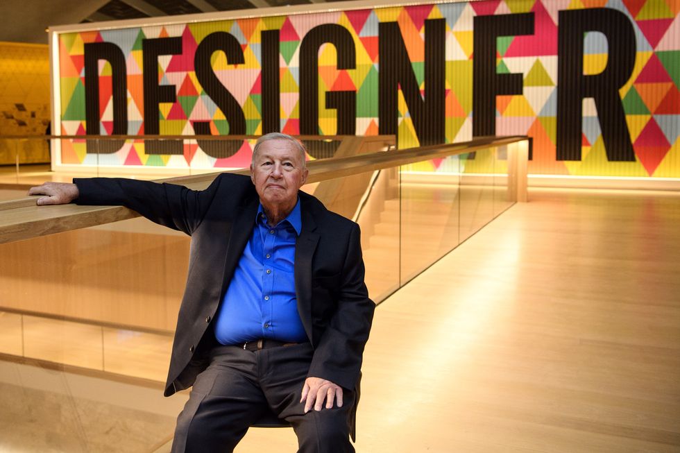 london, england   november 17 designer terence conran poses for photographs at the opening of the new design museum on november 17, 2016 in london, england following an investment of 83 million gbp, the design museum has moved from its old location to a new premises designed by john pawson on kensington high street that is more than three times the size of the previous building the original museum was founded by terence conran in 1989 and has grown in popularity since  photo by carl courtgetty images