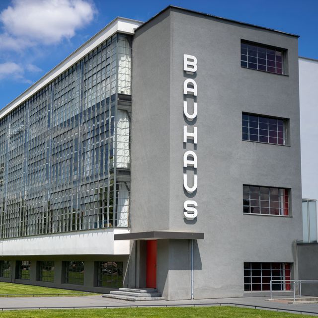10 july 2019, saxony anhalt, dessau roßlau the bauhaus ensemble in dessau roßlau can be seen in bright sunshine and blue skies in 2019, together with partners all over the world, germany celebrates the 100th anniversary of the bauhaus photo jens büttnerdpa zentralbildzb photo by jens büttnerpicture alliance via getty images