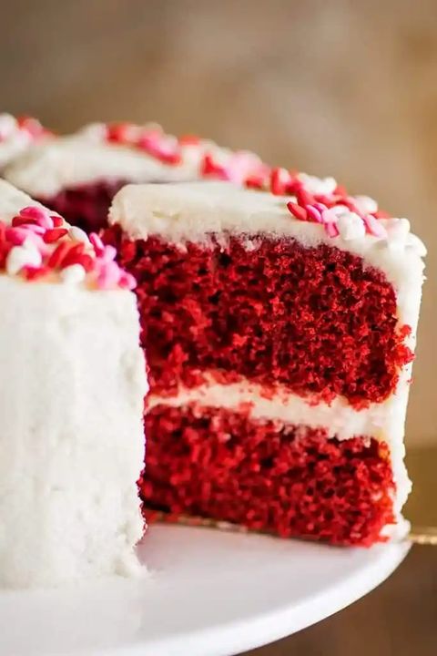 small red velvet cake with cream cheese frosting