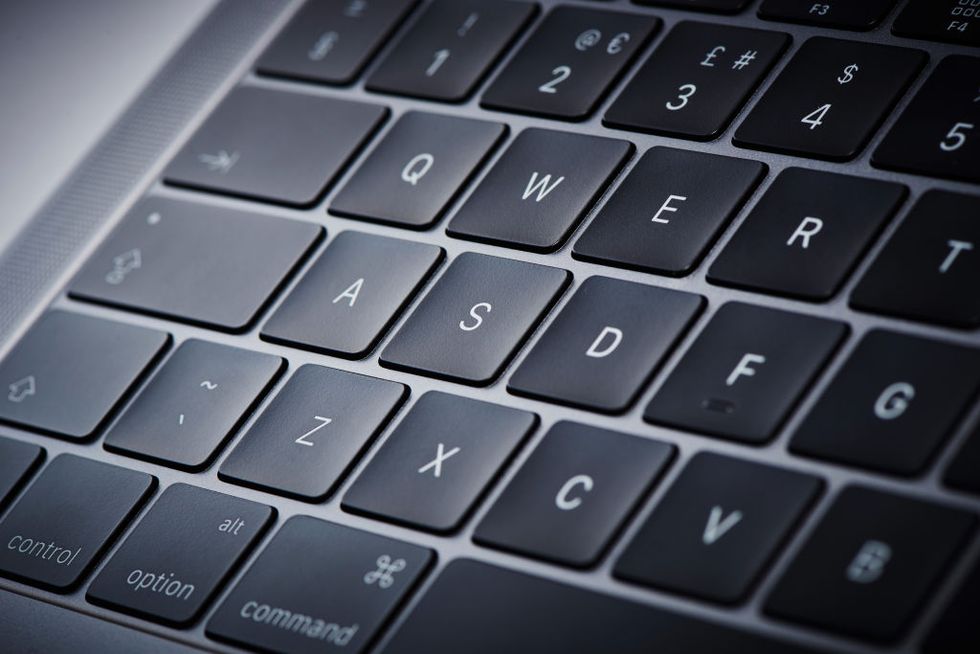 closeup of macbook pro keyboard