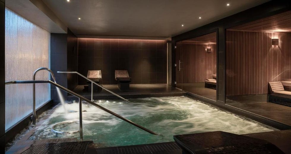 a swimming pool in a room
