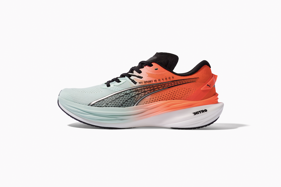running shoe designed for performance with vibrant colors and a streamlined design