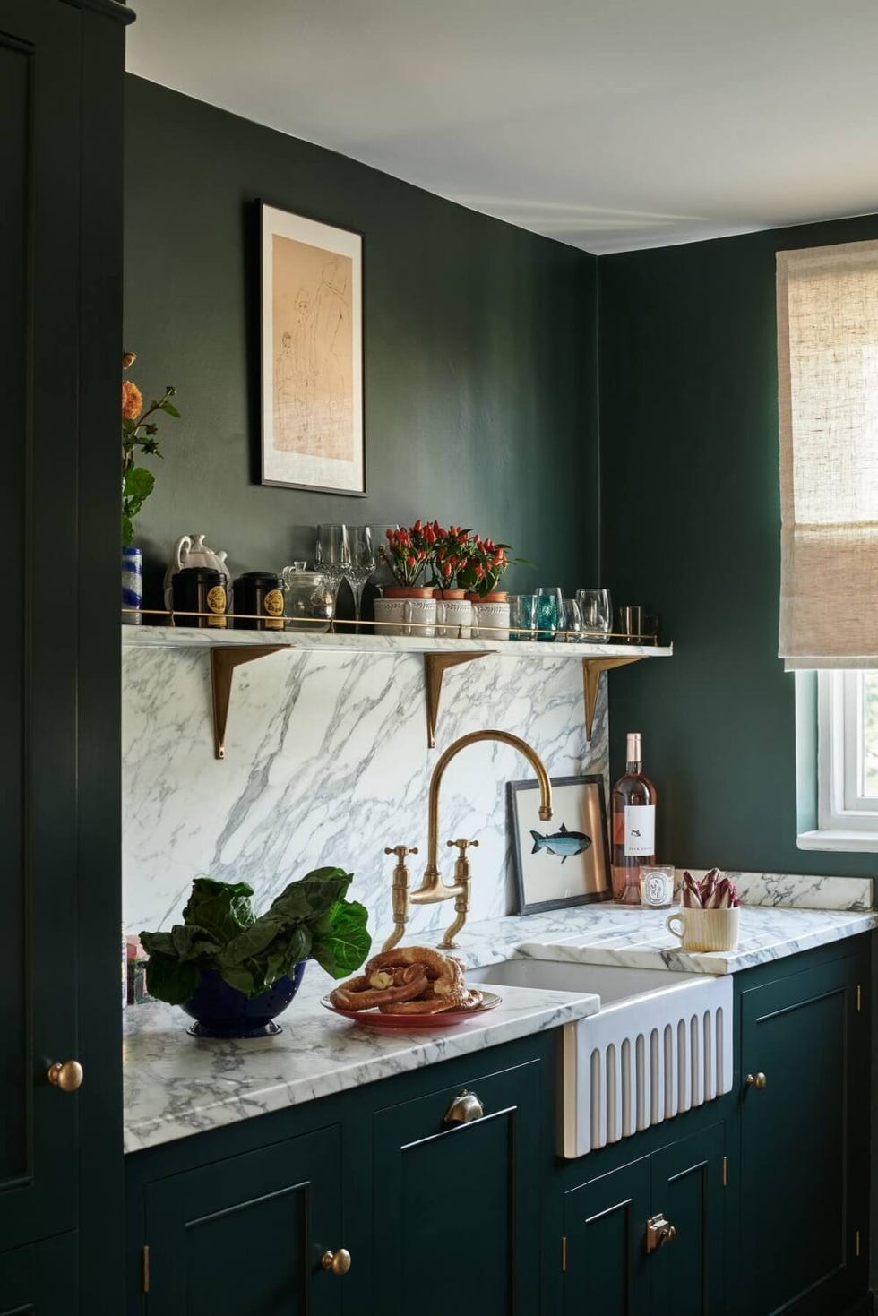 Kitchen Color Ideas Forest Green and White