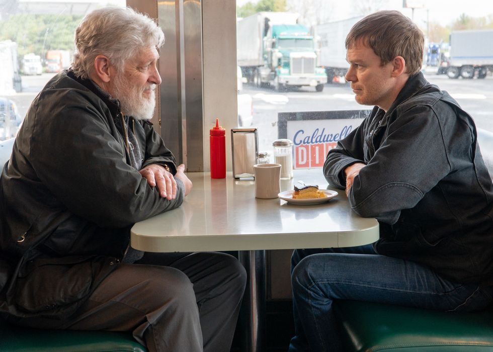 clancy brown as kurt and michael c hall as dexter in dexter new blood